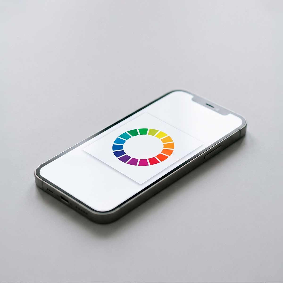 Dossier de colorimetría abierto en el teléfono